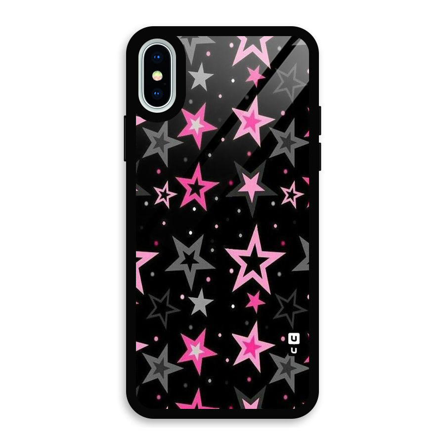 Star Outline Glass Back Case for iPhone XS
