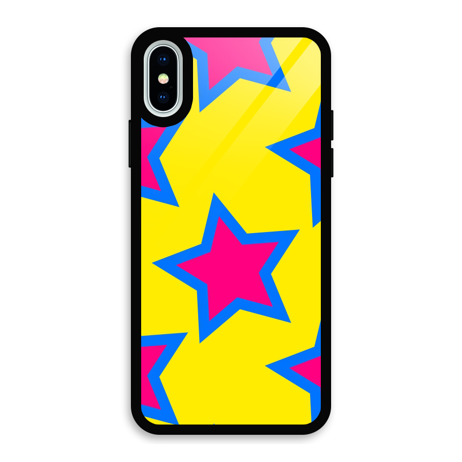 Star Pattern Glass Back Case for iPhone XS