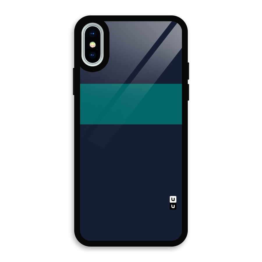 Stripe Block Glass Back Case for iPhone XS