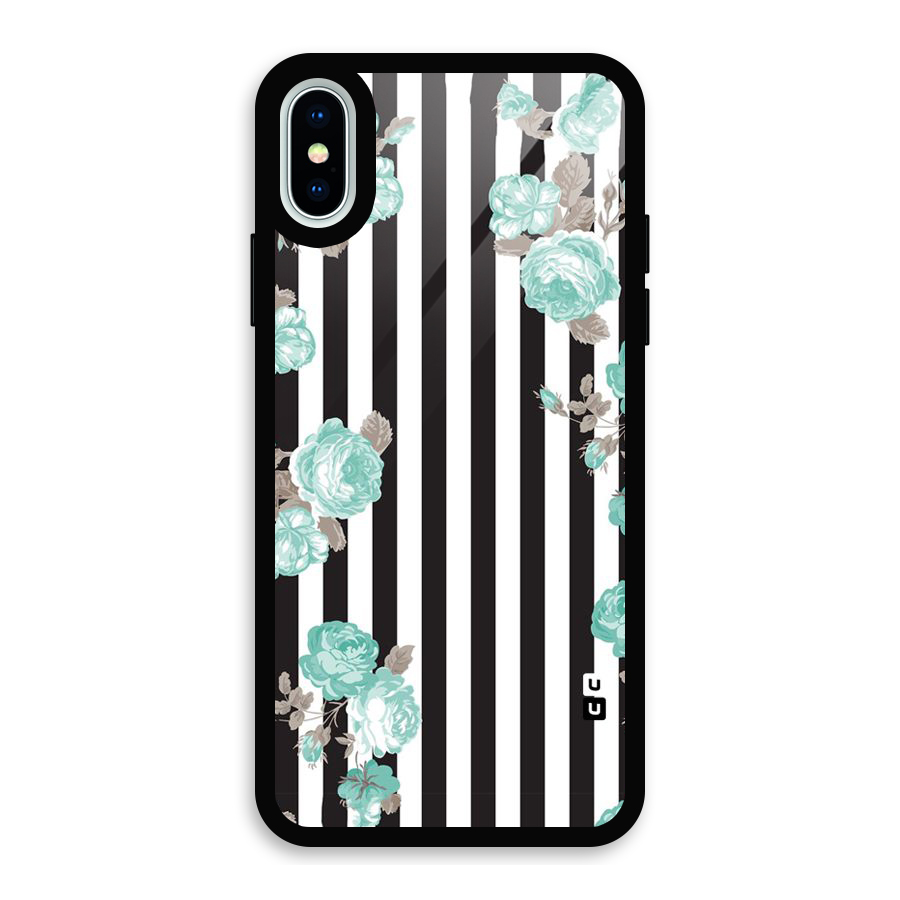 Stripes Bloom Glass Back Case for iPhone XS