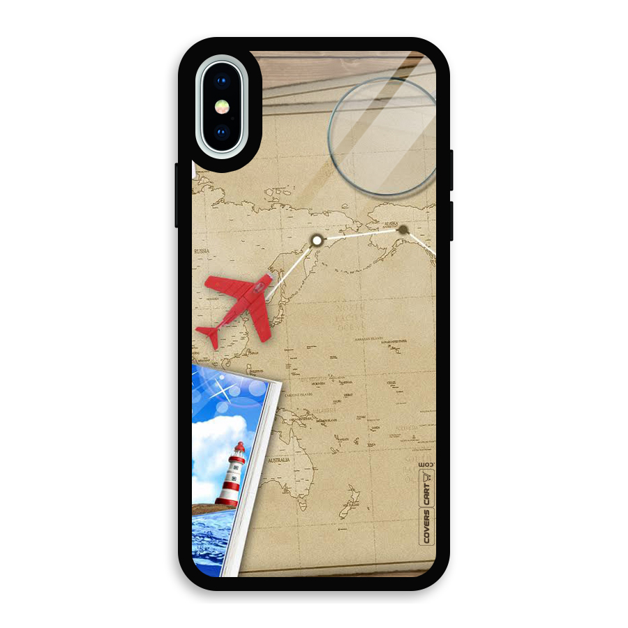 Summer Travel Glass Back Case for iPhone XS