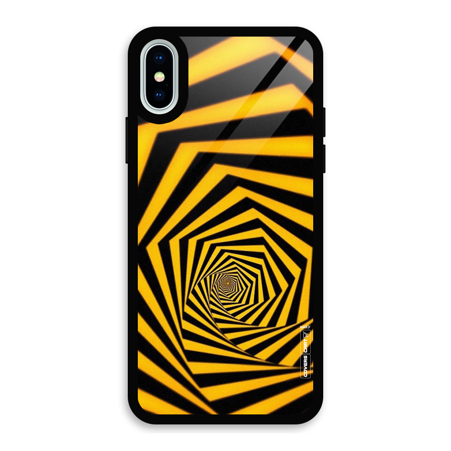 Taxi Pattern Glass Back Case for iPhone XS