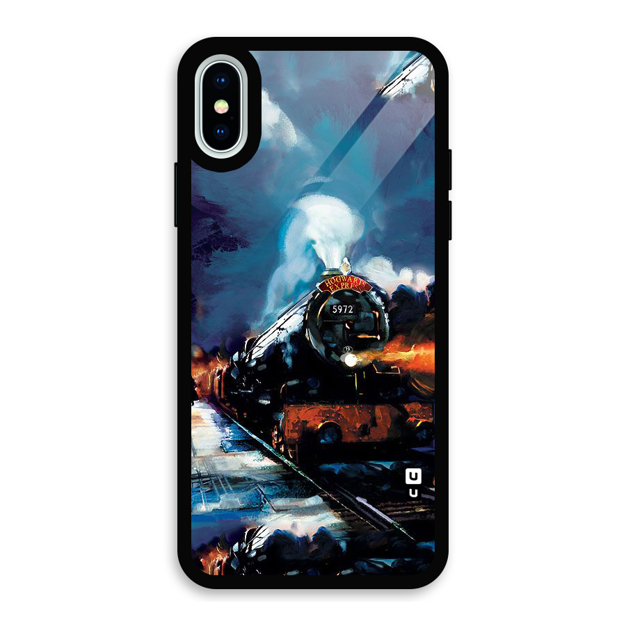 Train Art Glass Back Case for iPhone XS