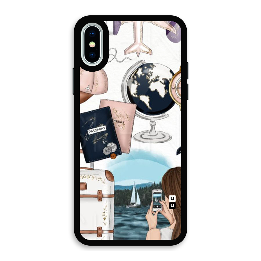 Travel Diaries Glass Back Case for iPhone XS