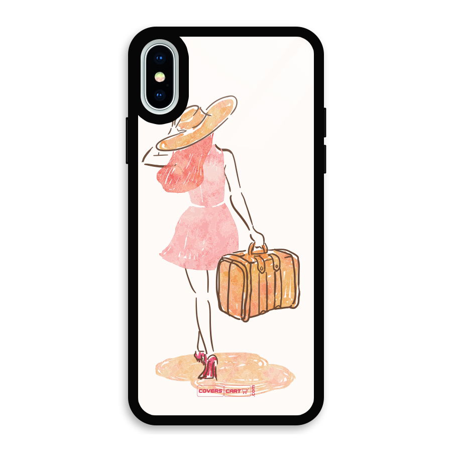 Travel Girl Glass Back Case for iPhone XS