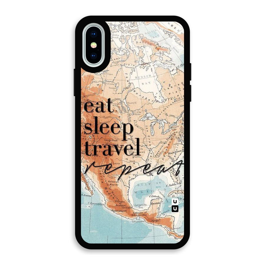Travel Repeat Glass Back Case for iPhone XS