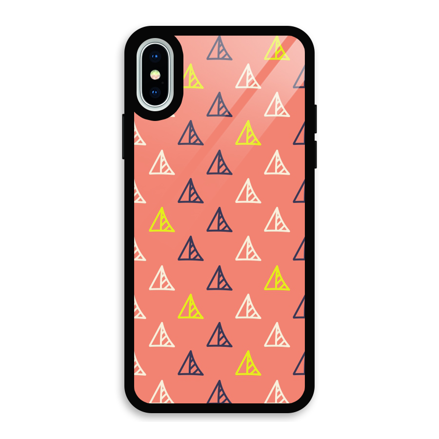 Triangular Boho Pattern Glass Back Case for iPhone XS