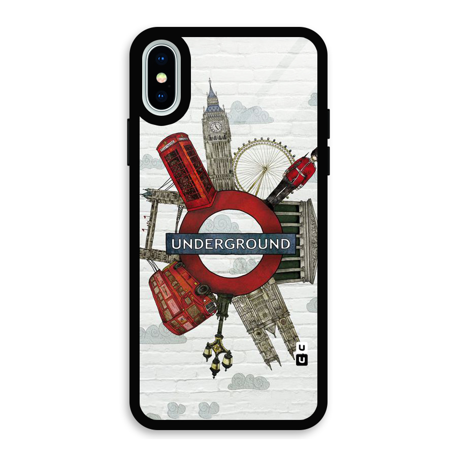Underground Design Glass Back Case for iPhone XS