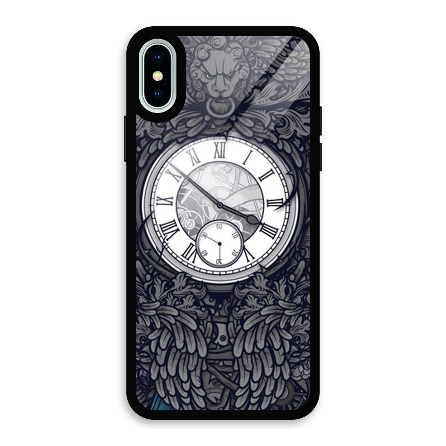Wall Clock Glass Back Case for iPhone XS