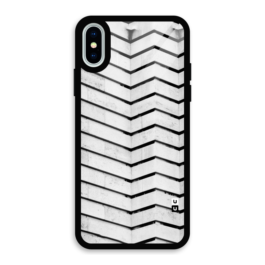 Wall Zig Zag Glass Back Case for iPhone XS