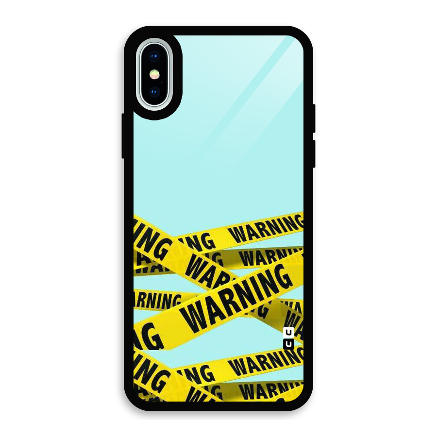 Warning Design Glass Back Case for iPhone XS