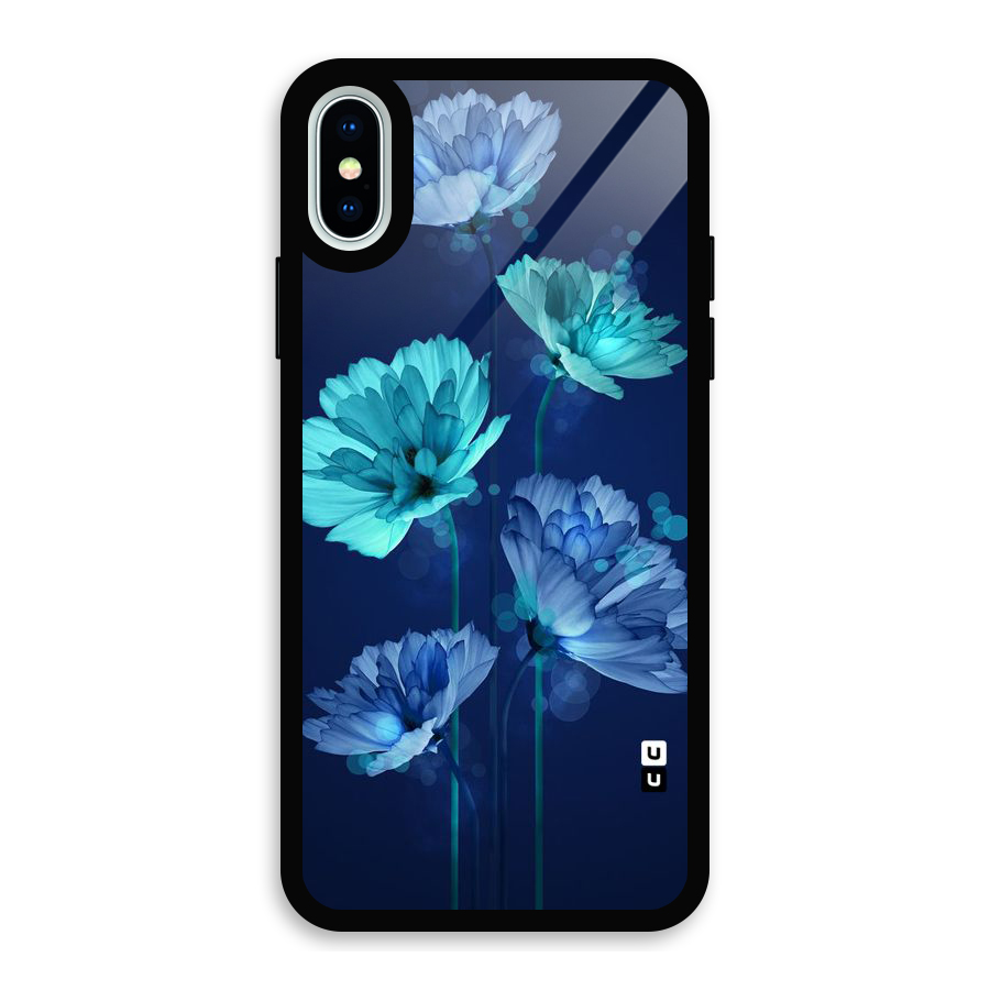 Water Flowers Glass Back Case for iPhone XS