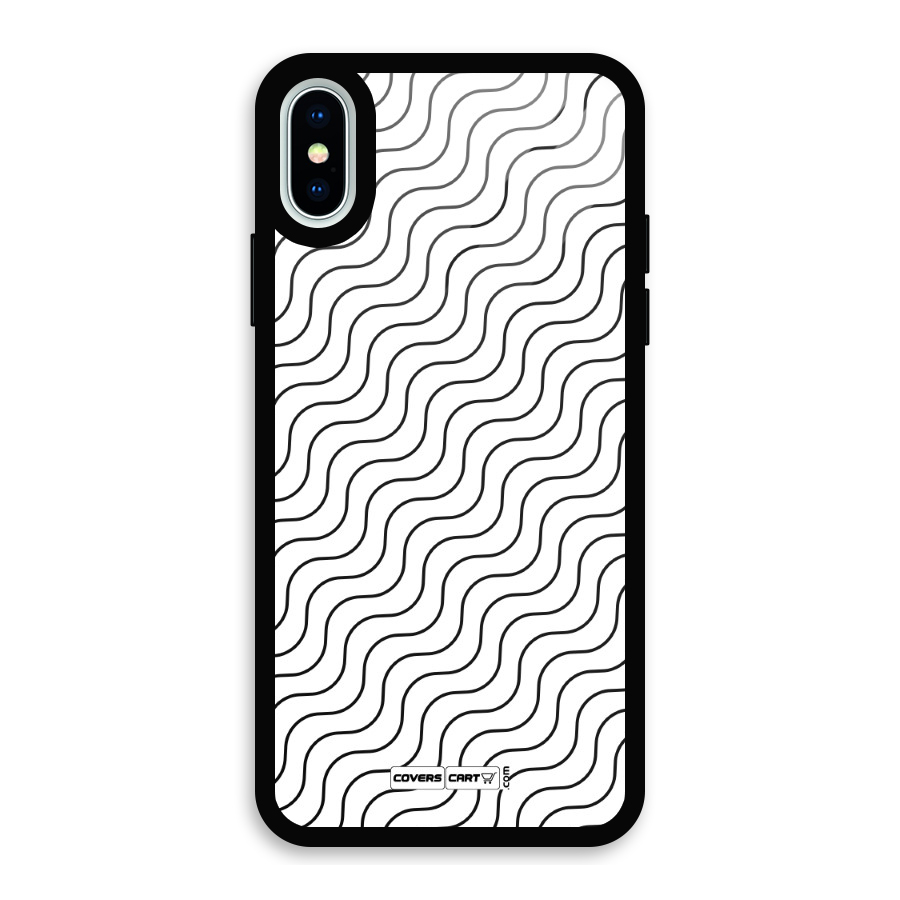 Wavy Pattern Glass Back Case for iPhone XS