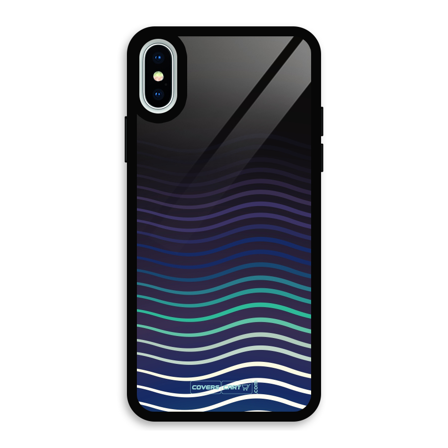 Wavy Stripes Glass Back Case for iPhone XS