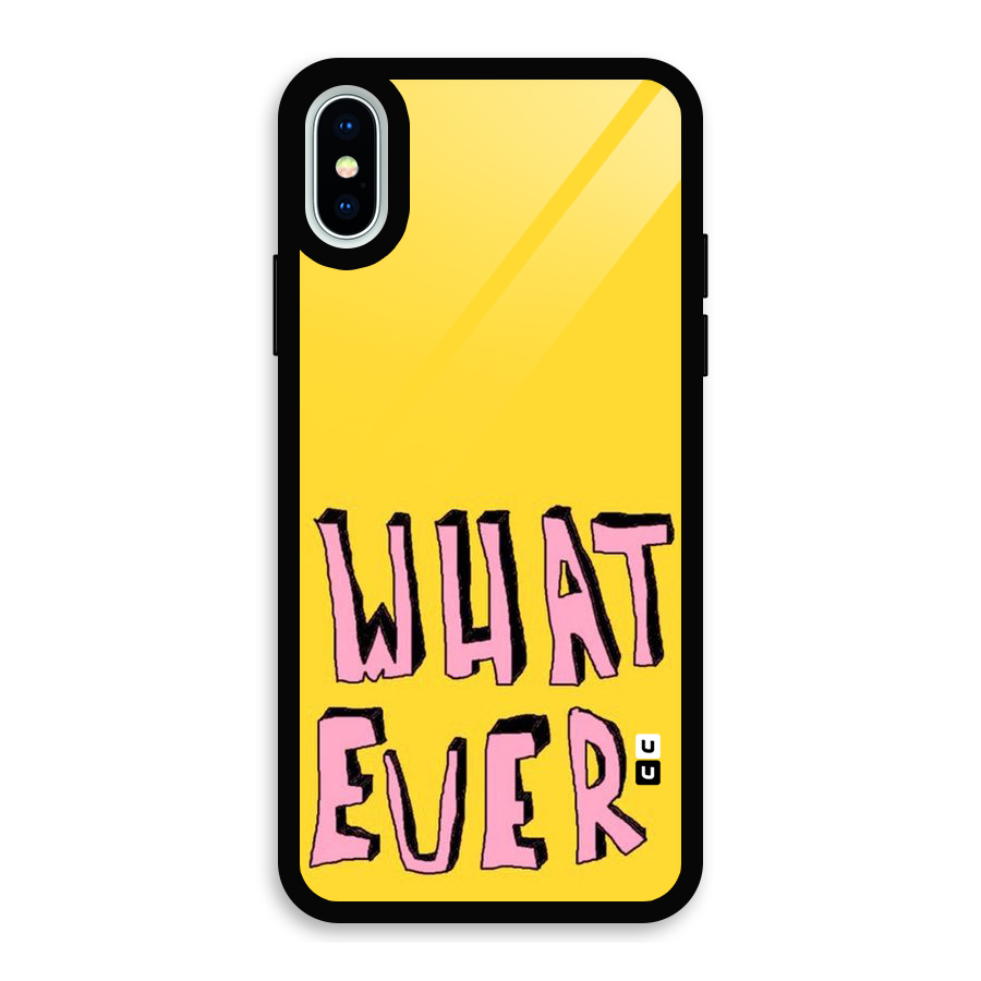 Whatever Yellow Glass Back Case for iPhone XS