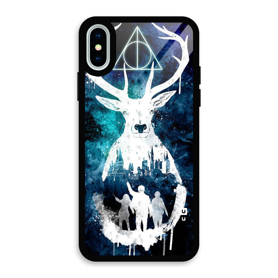 White Deer Glass Back Case for iPhone XS