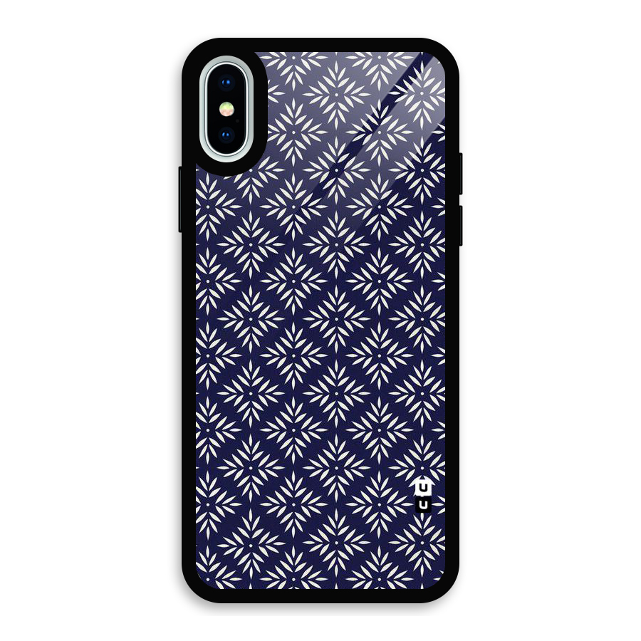 White Petals Pattern Glass Back Case for iPhone XS