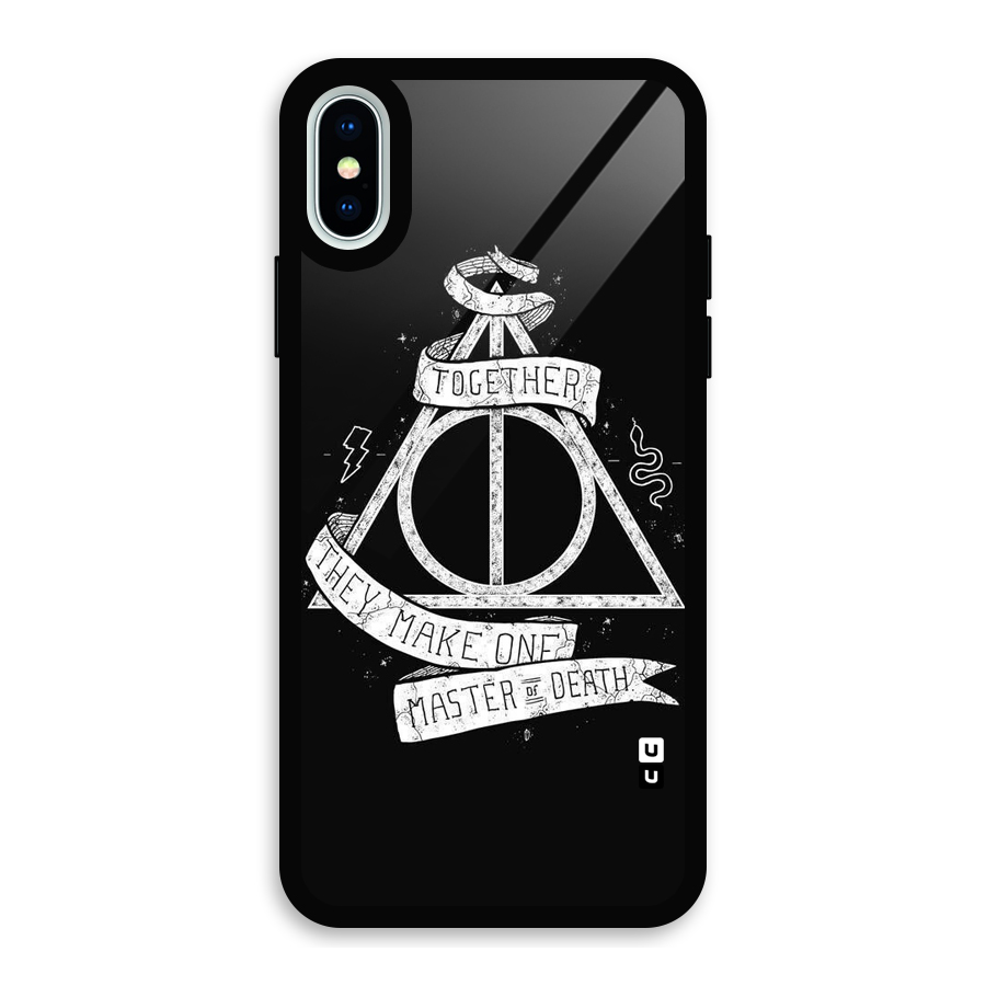 White Ribbon Glass Back Case for iPhone XS