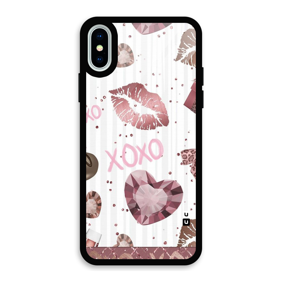 Wine Lip xoxo Glass Back Case for iPhone XS