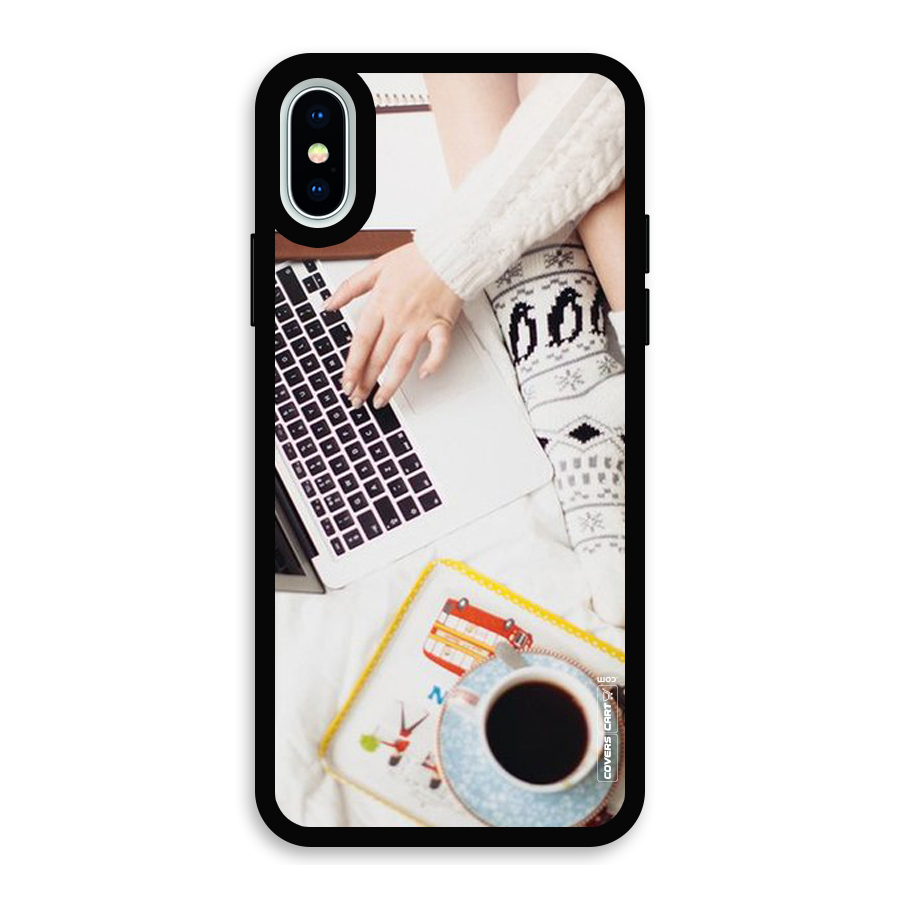 Winter Relaxation Glass Back Case for iPhone XS
