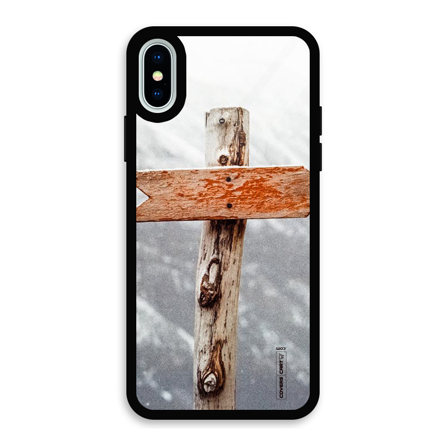 Wood And Snow Glass Back Case for iPhone XS