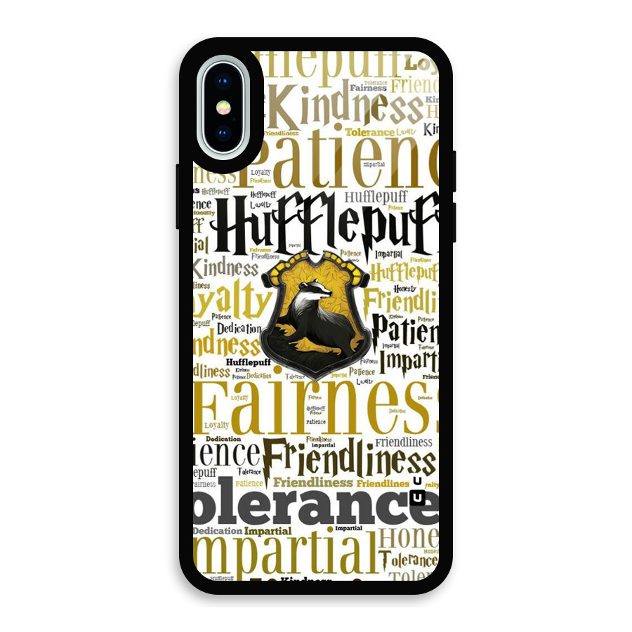 Yellow Fairness Glass Back Case for iPhone XS