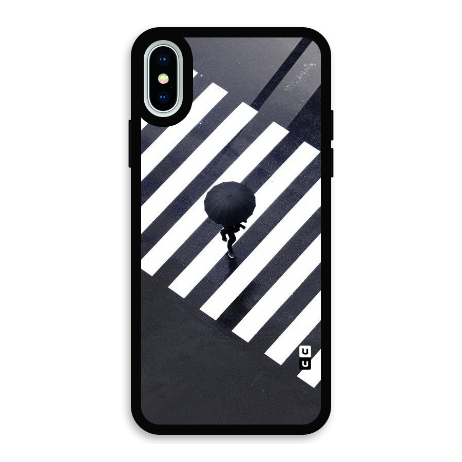 Zebra Walking Glass Back Case for iPhone XS