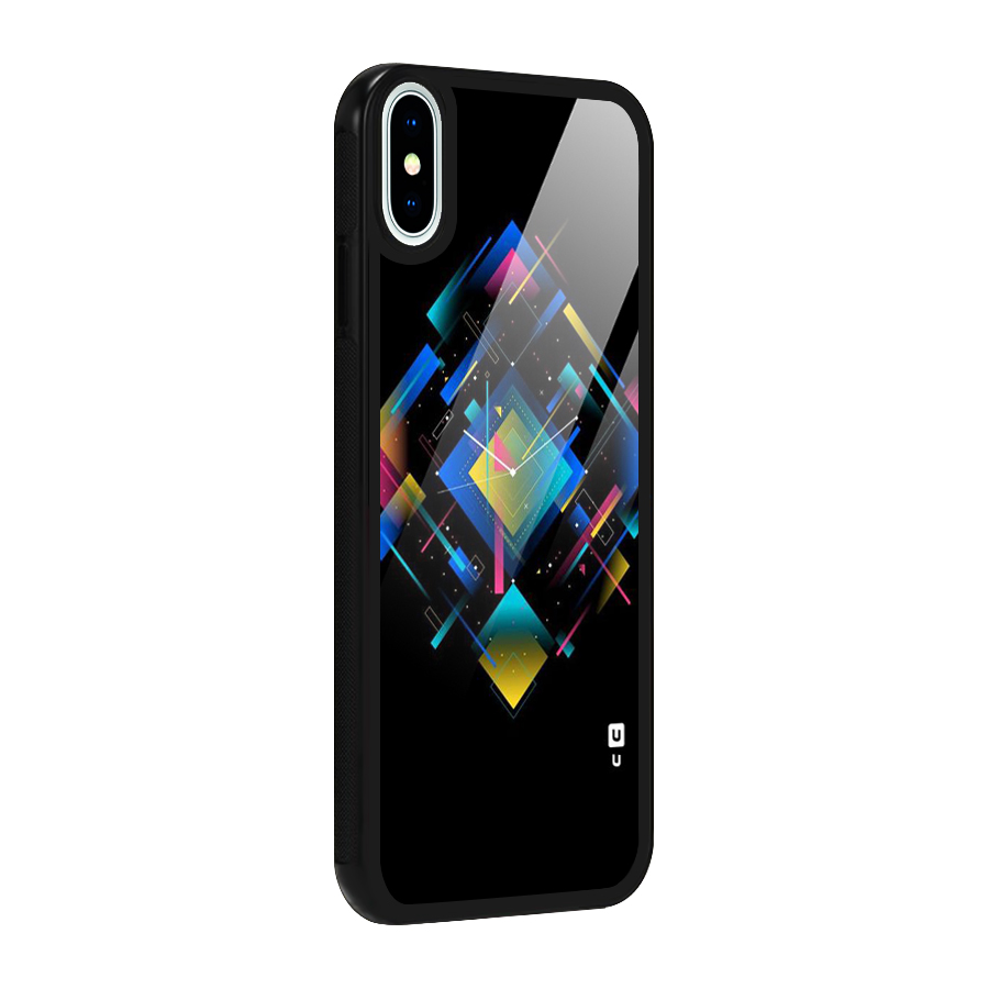 Abstract Clock Glass Back Case for iPhone XS