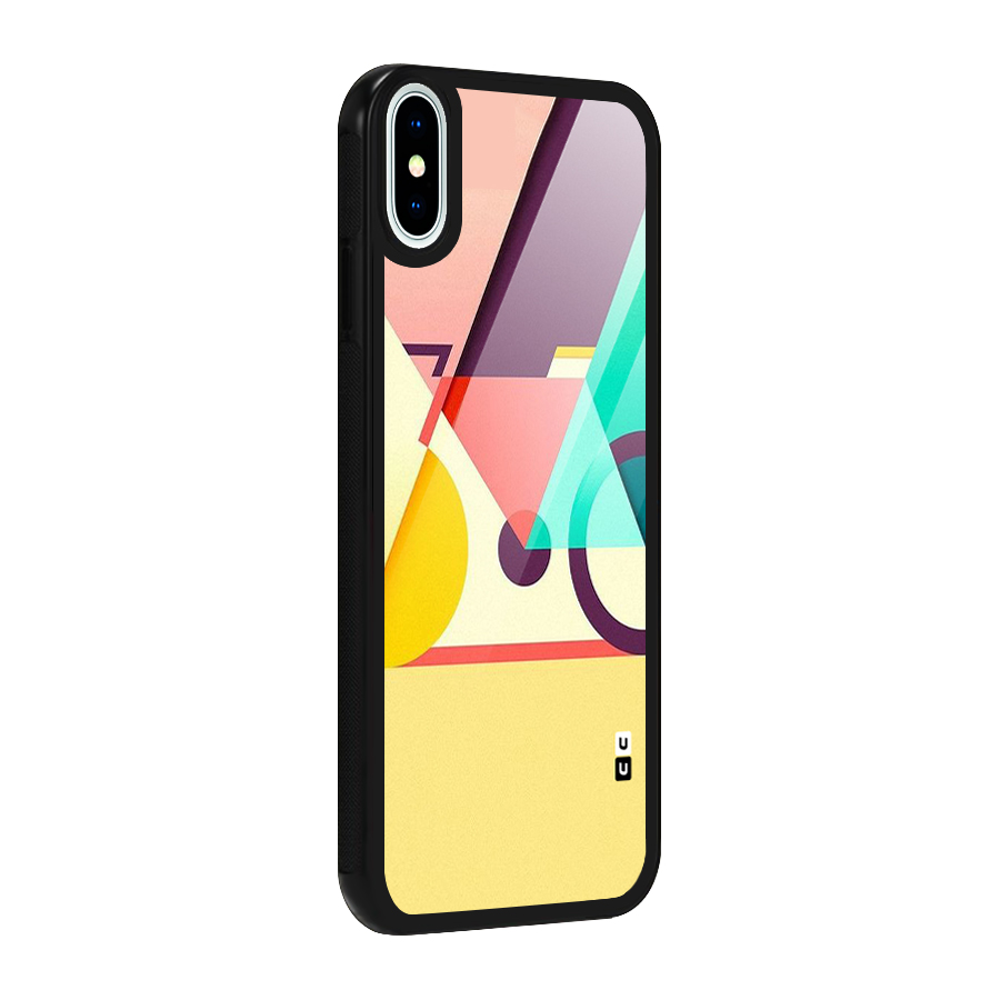 Abstract Cycle Glass Back Case for iPhone XS