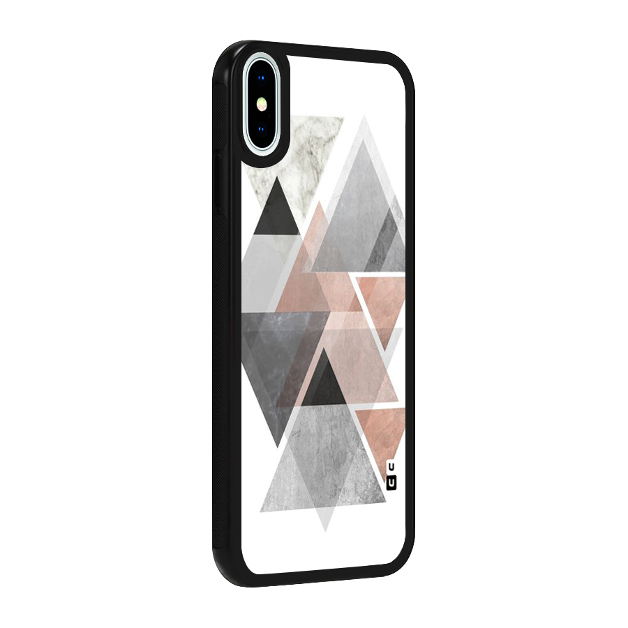 Abstract Diamond Pink Design Glass Back Case for iPhone XS