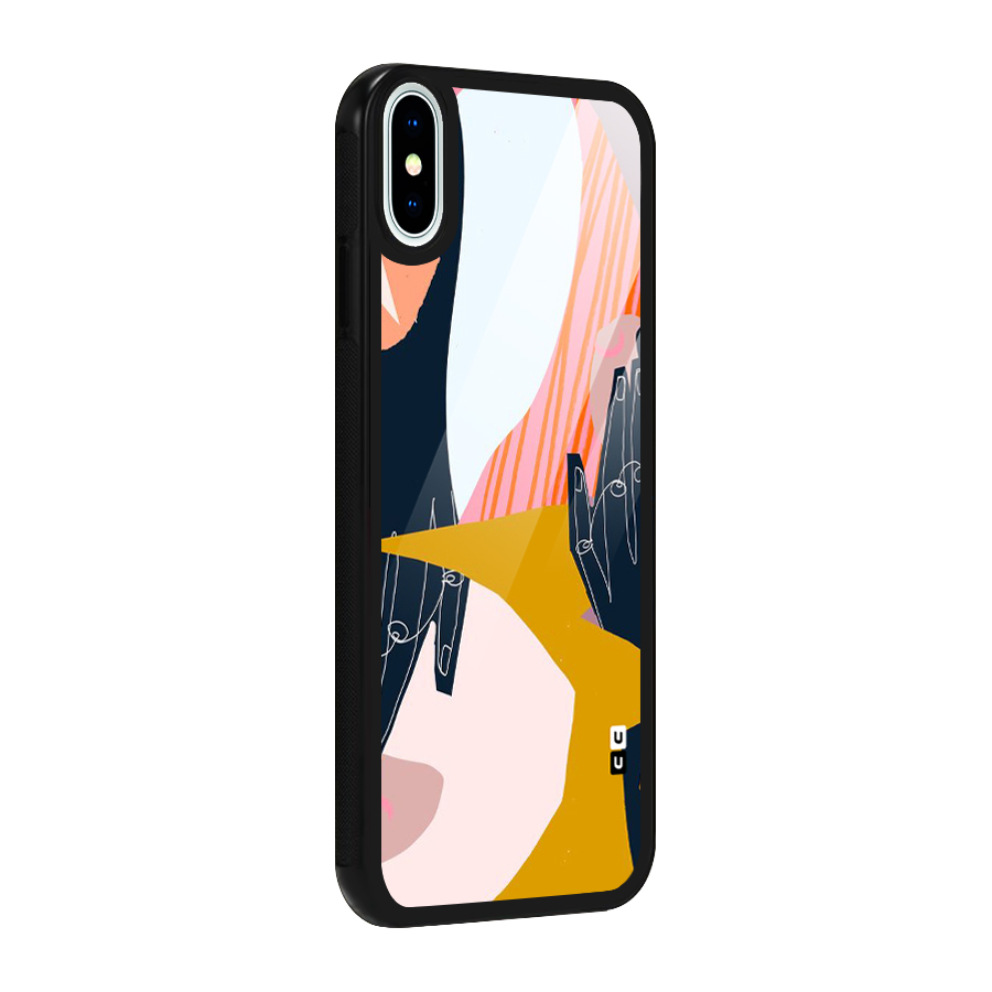 Abstract Hands Glass Back Case for iPhone XS