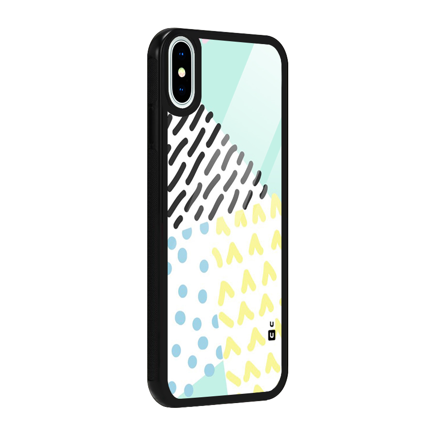 Abstract Pastel Glass Back Case for iPhone XS