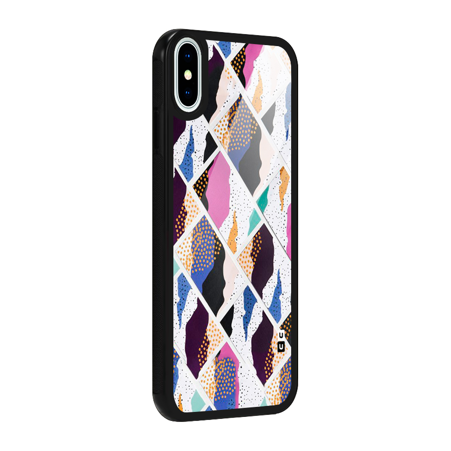Abstract Polka Glass Back Case for iPhone XS