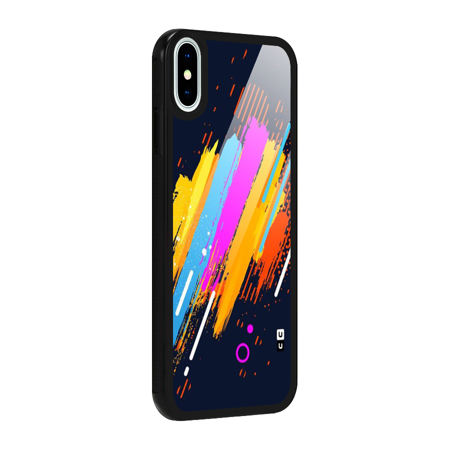 Abstract Shades Glass Back Case for iPhone XS