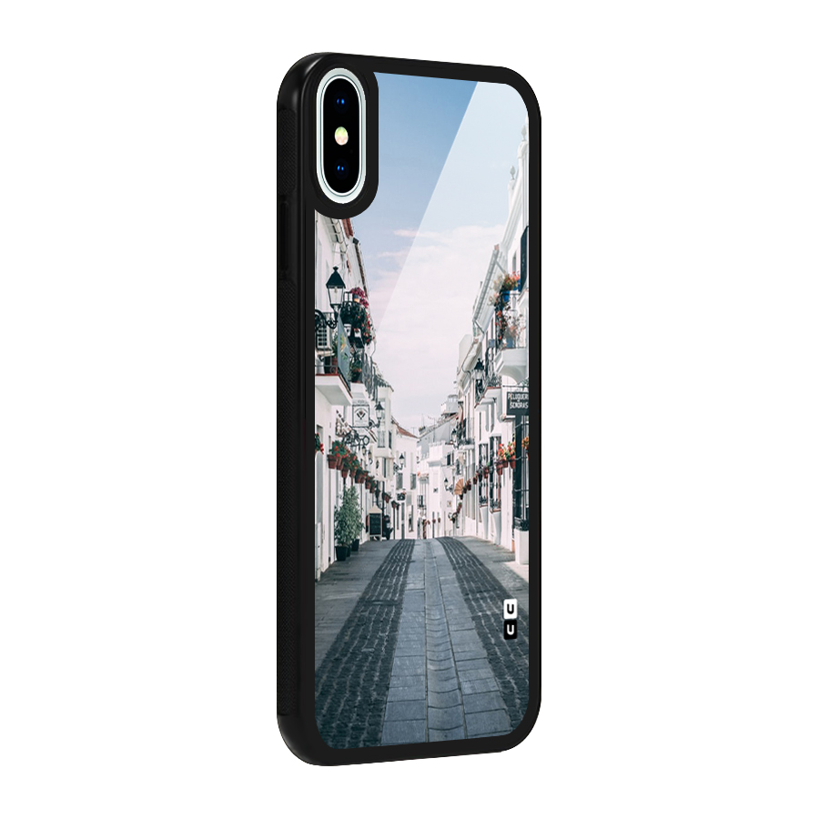 Aesthetic Street Glass Back Case for iPhone XS