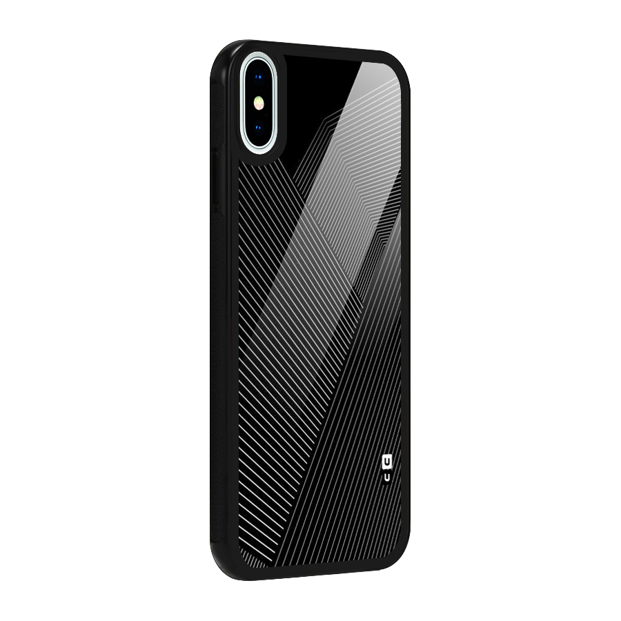Aesthetic White Stripes Glass Back Case for iPhone XS