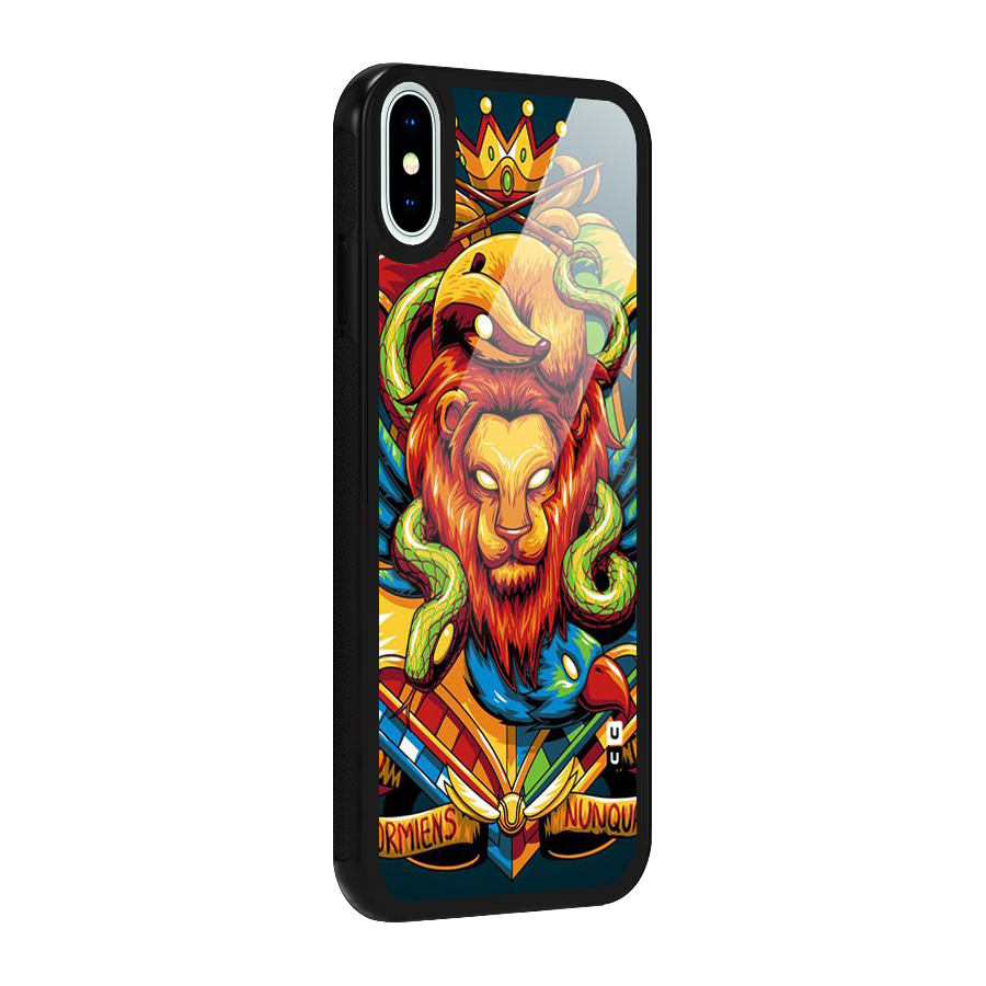Animal Art Glass Back Case for iPhone XS