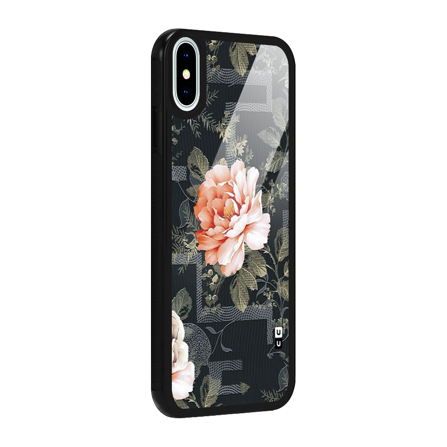 Art And Floral Glass Back Case for iPhone XS