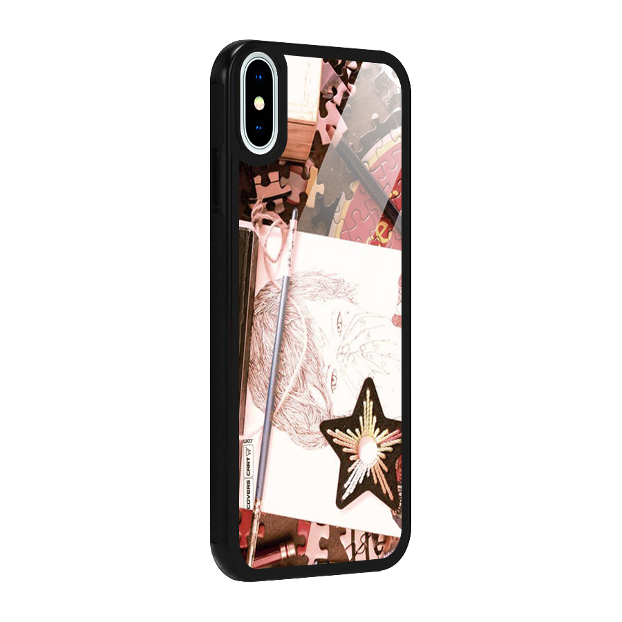 Artistic Messy Glass Back Case for iPhone XS