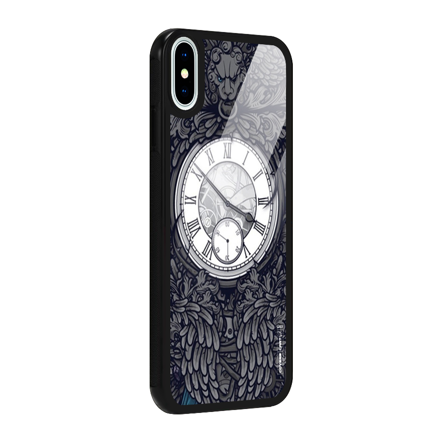 Artsy Wall Clock Glass Back Case for iPhone XS