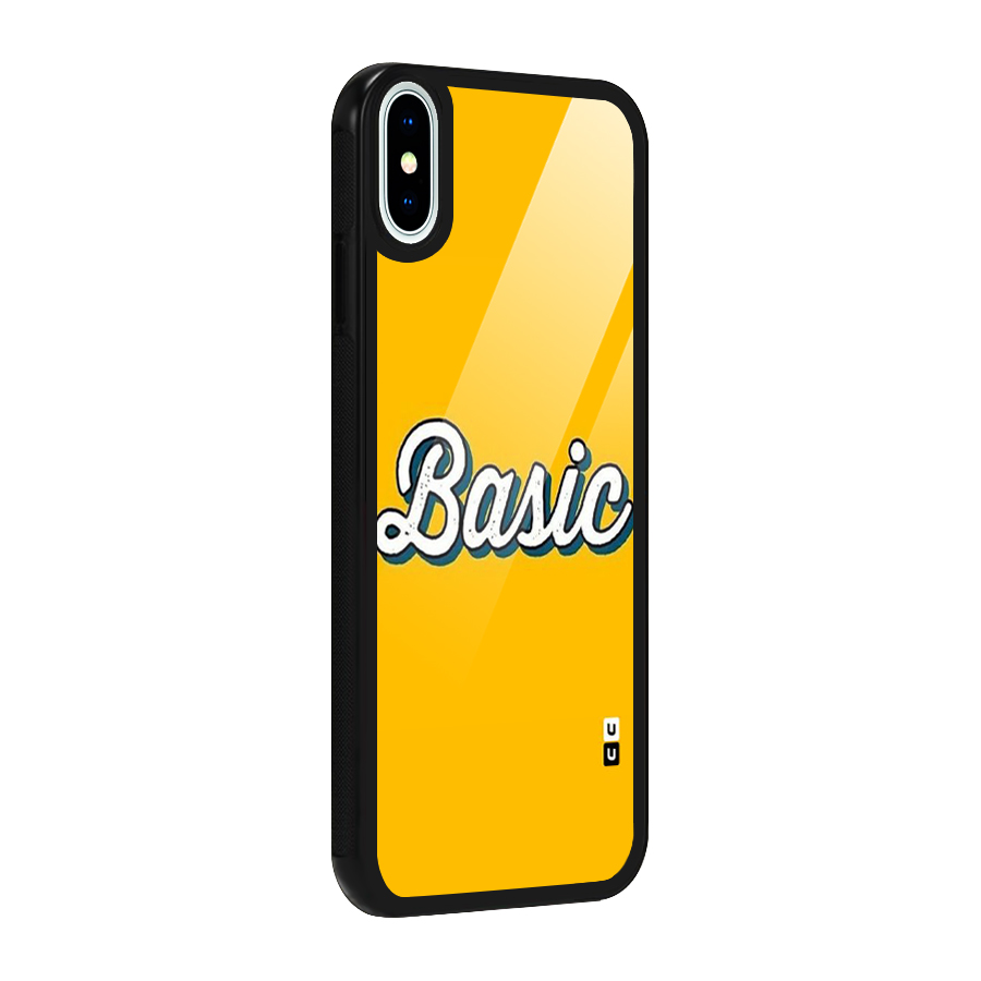 Basic Yellow Glass Back Case for iPhone XS