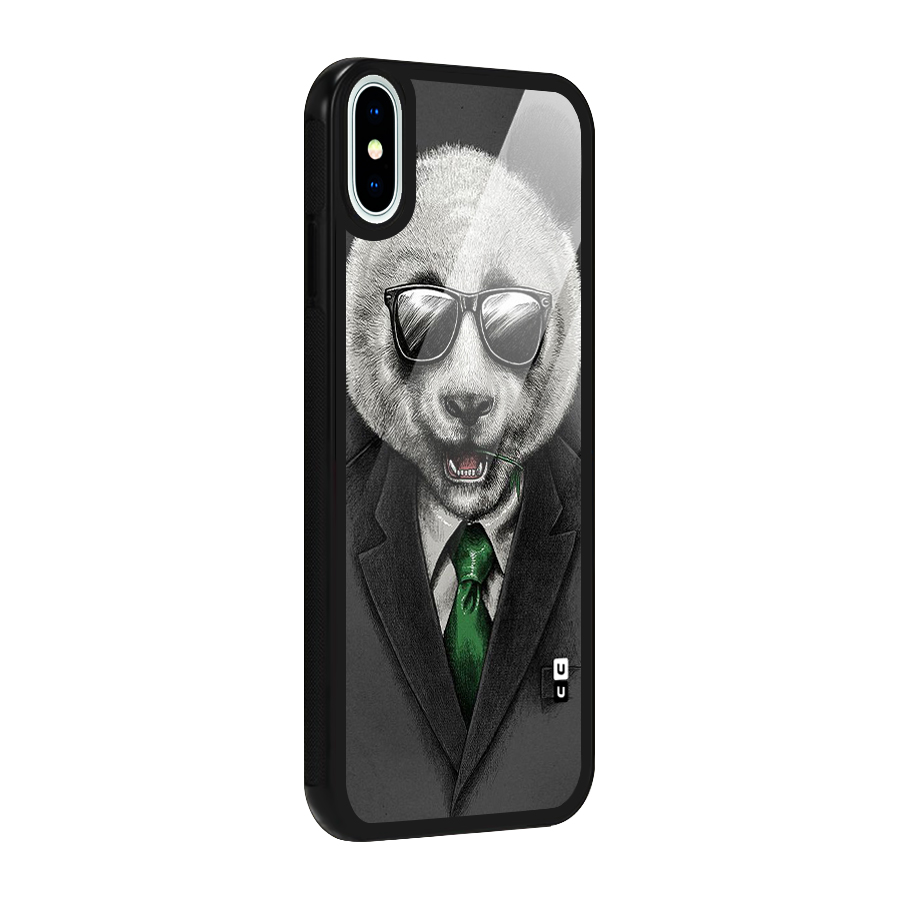 Bear Face Glass Back Case for iPhone XS