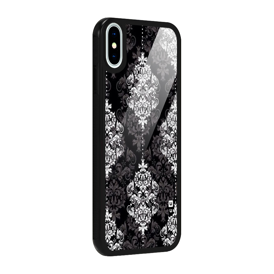 Beautiful Grey Pattern Glass Back Case for iPhone XS