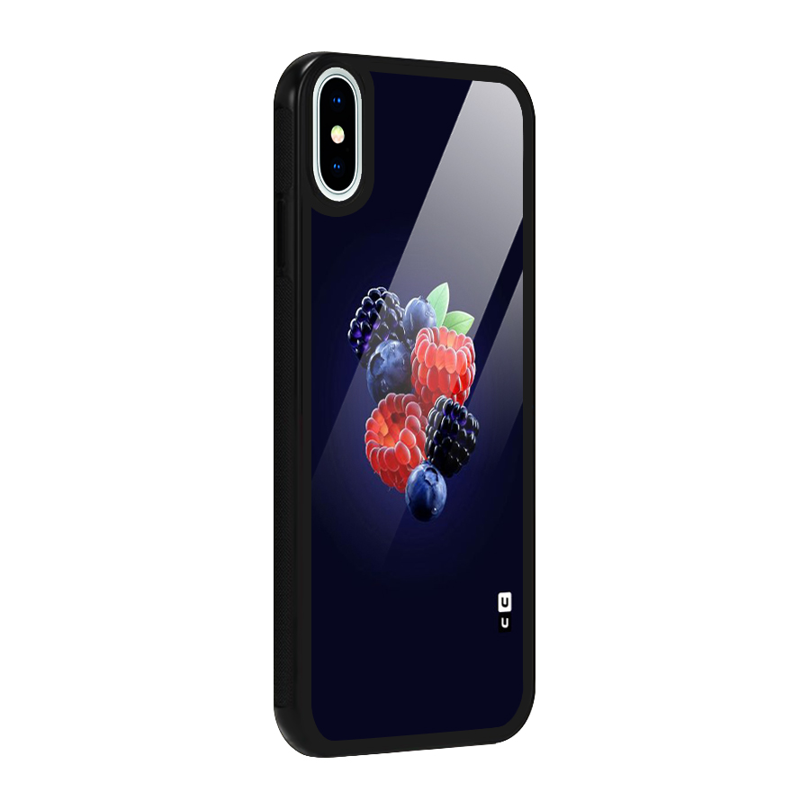 Berry Blast Glass Back Case for iPhone XS