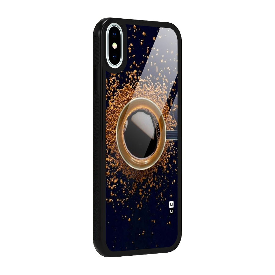 Black Coffee Glass Back Case for iPhone XS