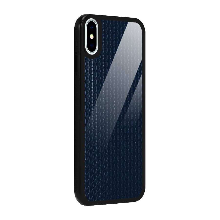 Blue-Pattern Glass Back Case for iPhone XS