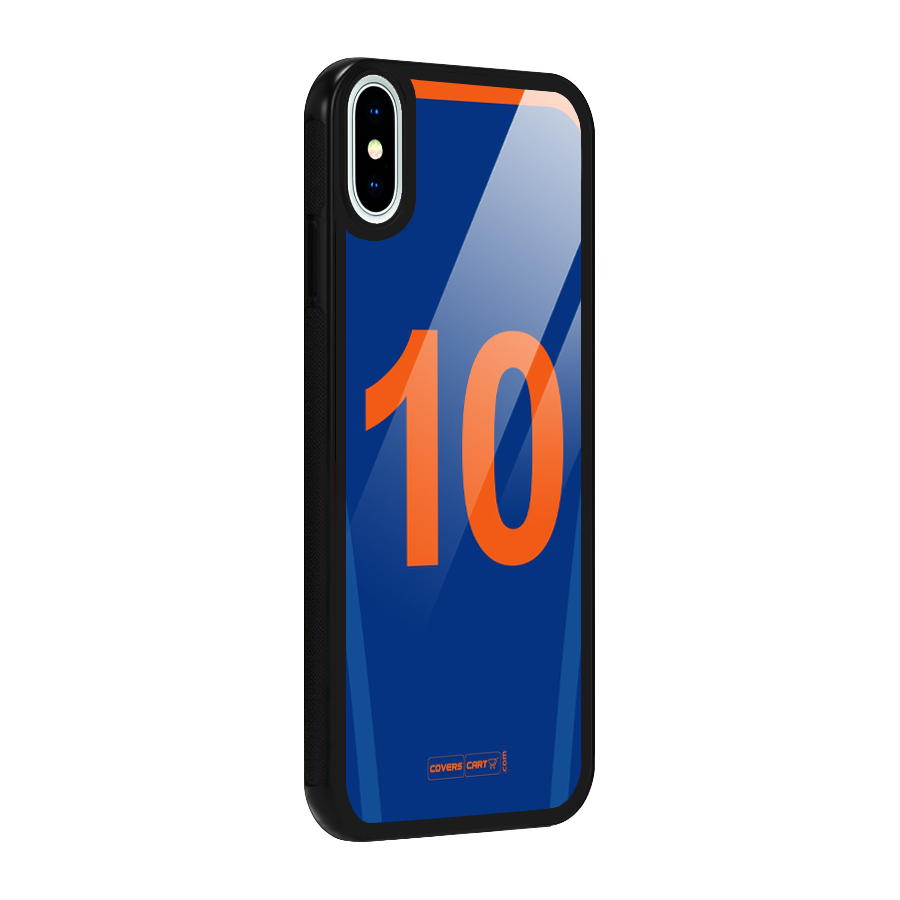 Blue Jersey Glass Back Case for iPhone XS