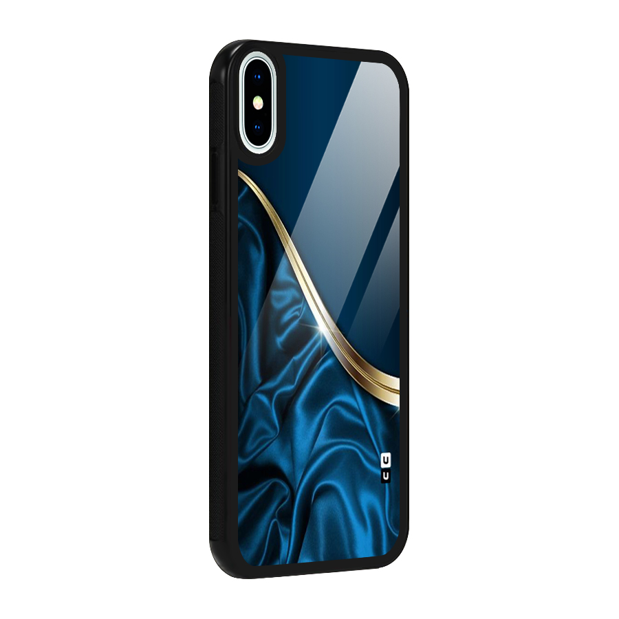 Blue Smooth Flow Glass Back Case for iPhone XS