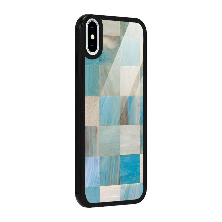 Blue Tiles Glass Back Case for iPhone XS