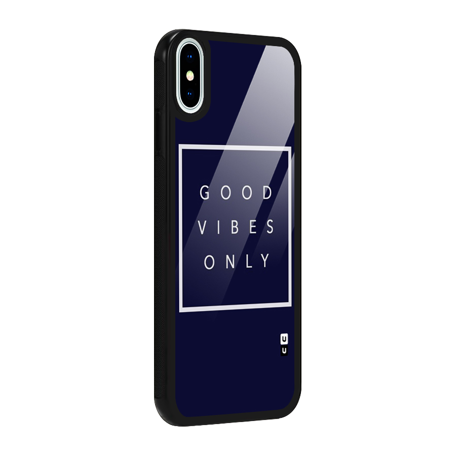 Blue White Vibes Glass Back Case for iPhone XS